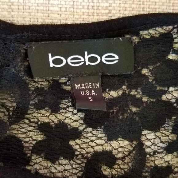 Bebe Black Lace Top S - Picture 7 of 7